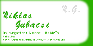 miklos gubacsi business card